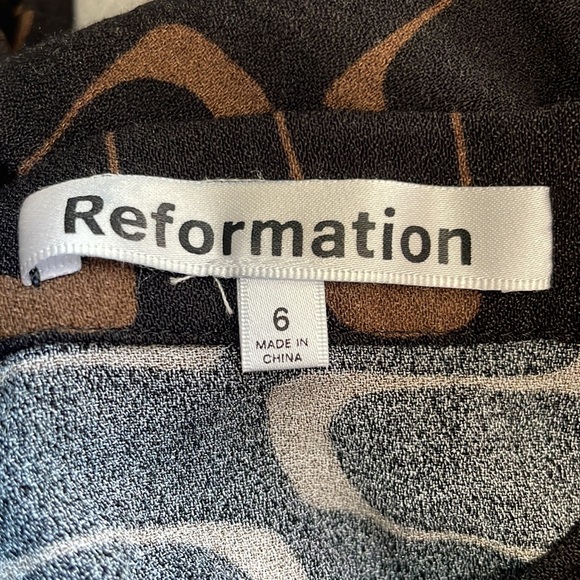 Reformation • bea midi skirt in linguini print sz 6 - Picture 9 of 9
